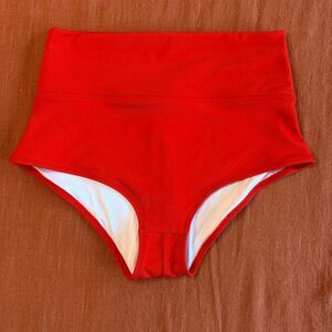 Victoria's Secret Pink Active High Waist Shortie Bikini Bottom in Red size S NWT